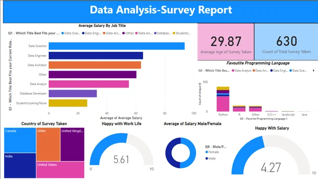 DataAnalysisSurveyProject — Governança BI dashboard in Power BI