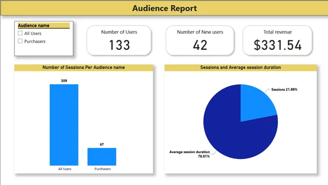 Audience Report — Marketing dashboard in Power BI