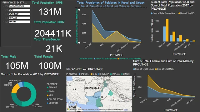 Pakistan_Population — Power BI में Demografia डैशबोर्ड