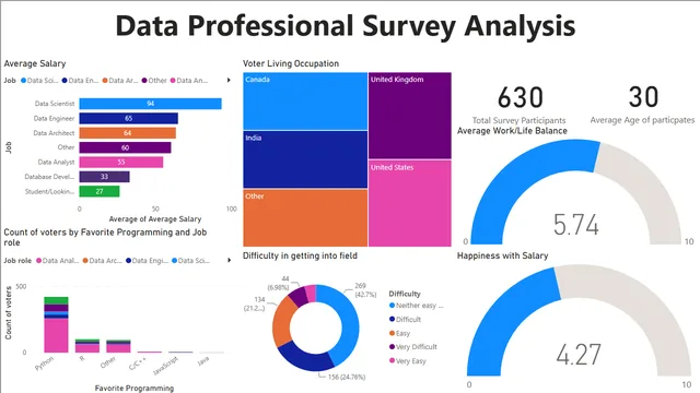 Data Professinal Survey Breakdown — Power BI में मार्केटिंग डैशबोर्ड