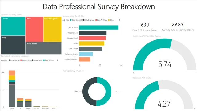 Data_Professional_Survey_Analysis — panel de Governança BI en Power BI