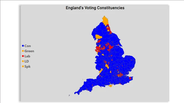 SHAPE MAP OF ENGLAND VOTING CONSTIUTTUENCIES — Governança BI dashboard in Power BI