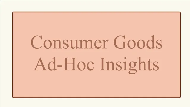 Consumer Goods Insights — dashboard de Operações em Power BI