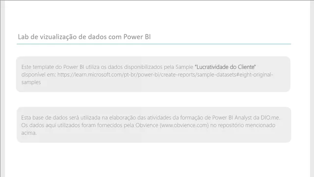 Lucratividade do Cliente - projeto vazio — dashboard de Financeiro em Power BI