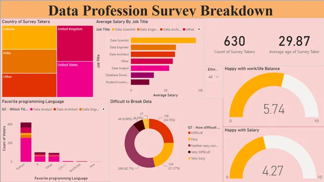 Data professional  survey abroad — panel de Governança BI en Power BI