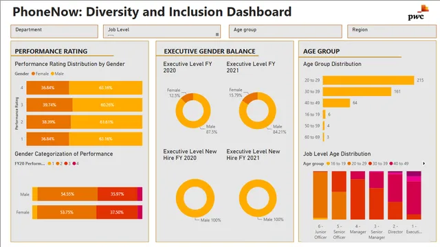 Diversity and Inclusivity — Governança BI dashboard in Power BI