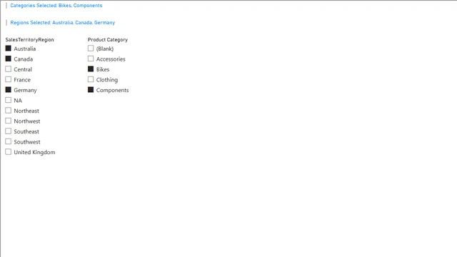 Displaying the Current Filter Context Final — dashboard de Governança BI em Power BI
