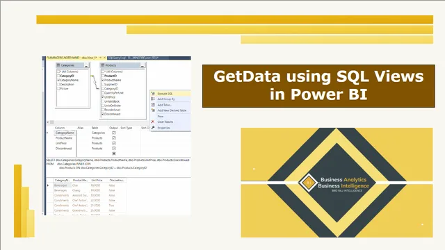 Get Data using SQL Views — dashboard de Governança BI em Power BI