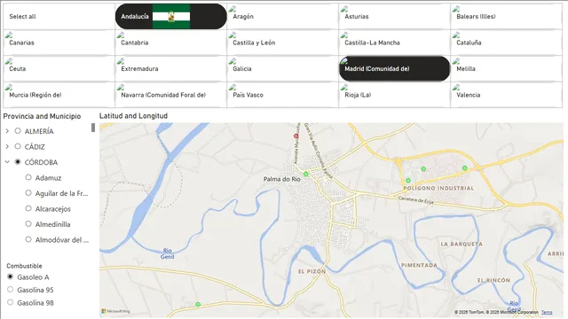 Gasolinera-sql — dashboard de Operações em Power BI