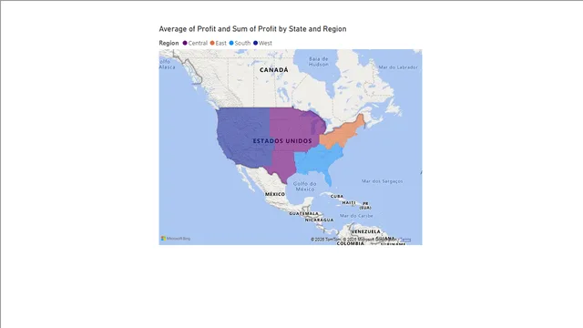 FilledMap — dashboard de Operações em Power BI