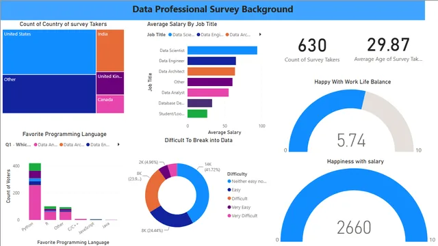 Data Professional Survey Background Project — HR dashboard in Power BI