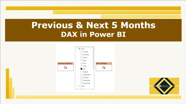 Previous and Next 5 Months from Selected Date — dashboard de Operações em Power BI