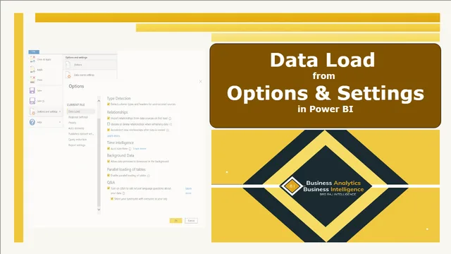 Data Load from Options and Settings — dashboard de Governança BI em Power BI