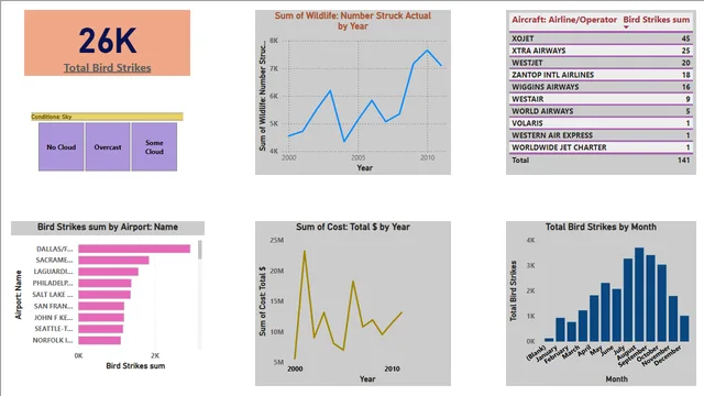 BIRDSTRIKE1 — dashboard de Operações em Power BI
