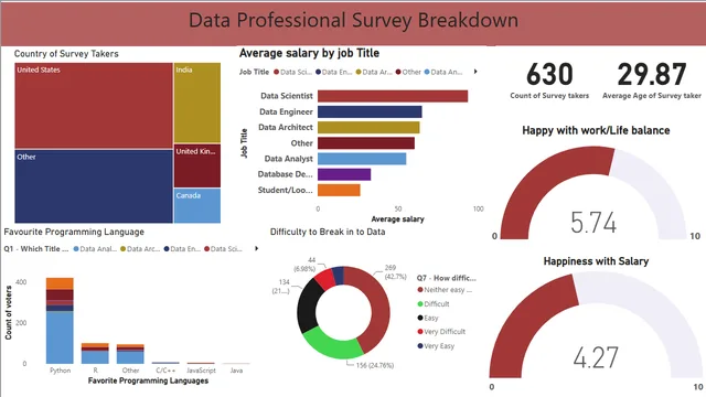 Data Professional Survey — dashboard de Governança BI em Power BI