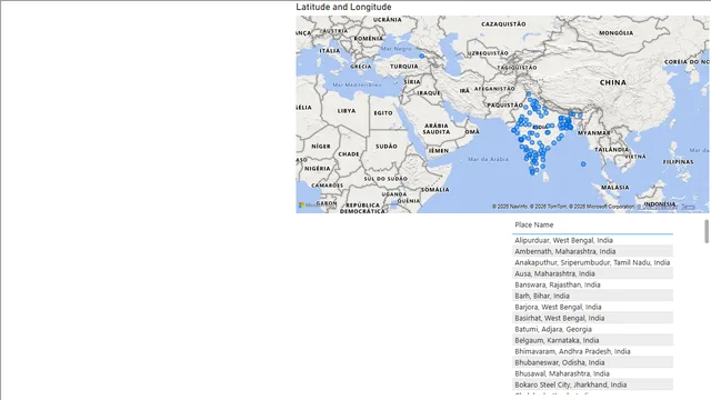 2 Maps in Power BI & Tables in Power BI — Governança BI dashboard in Power BI