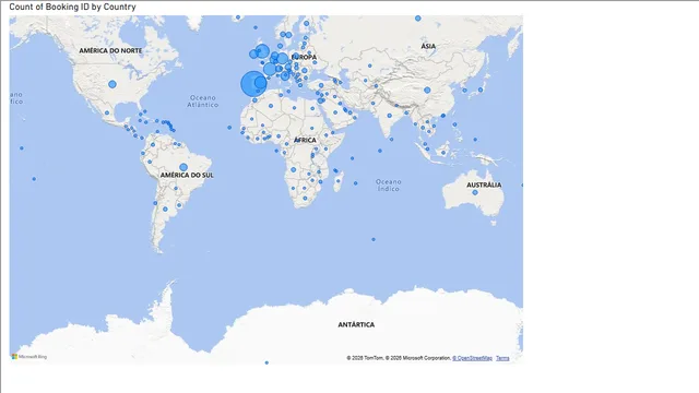 Geographical Distribution of Booking Data in Different Countries — Operations dashboard in Power BI