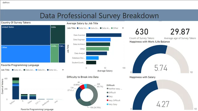 Data_Professional_Survey_Project — Governança BI dashboard in Power BI