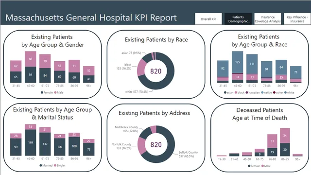 Hospital_Challenge_Final — tela Patients Demographic Snapshot