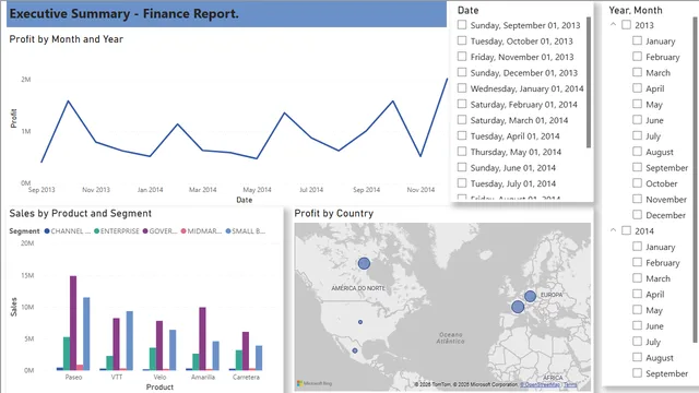 Demo1-ffinancials — Finance dashboard in Power BI