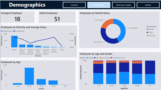 Datacamp Hr Analytics Case Study — tela Demographics