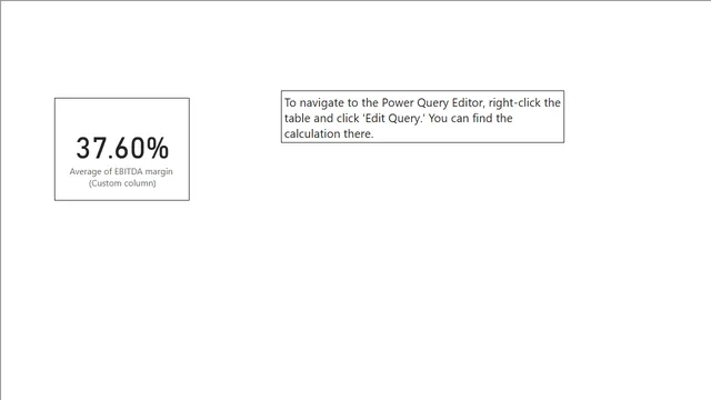 Calculate & display EBITDA margin in a card visual — Power BI में वित्त डैशबोर्ड