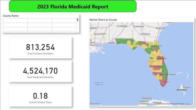 2023 Florida Medicaid Report — Healthcare dashboard in Power BI