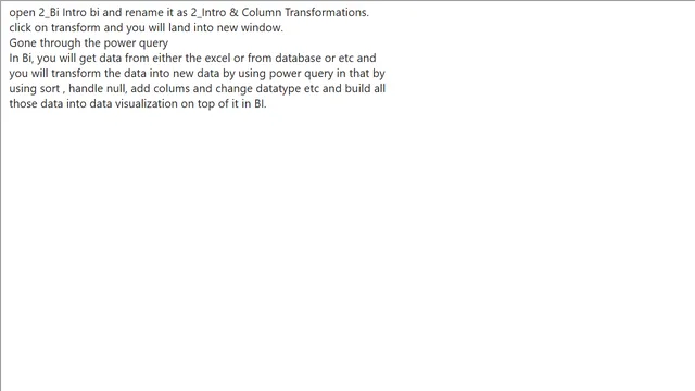 2_Intro & Column Transformations — Governança BI dashboard in Power BI